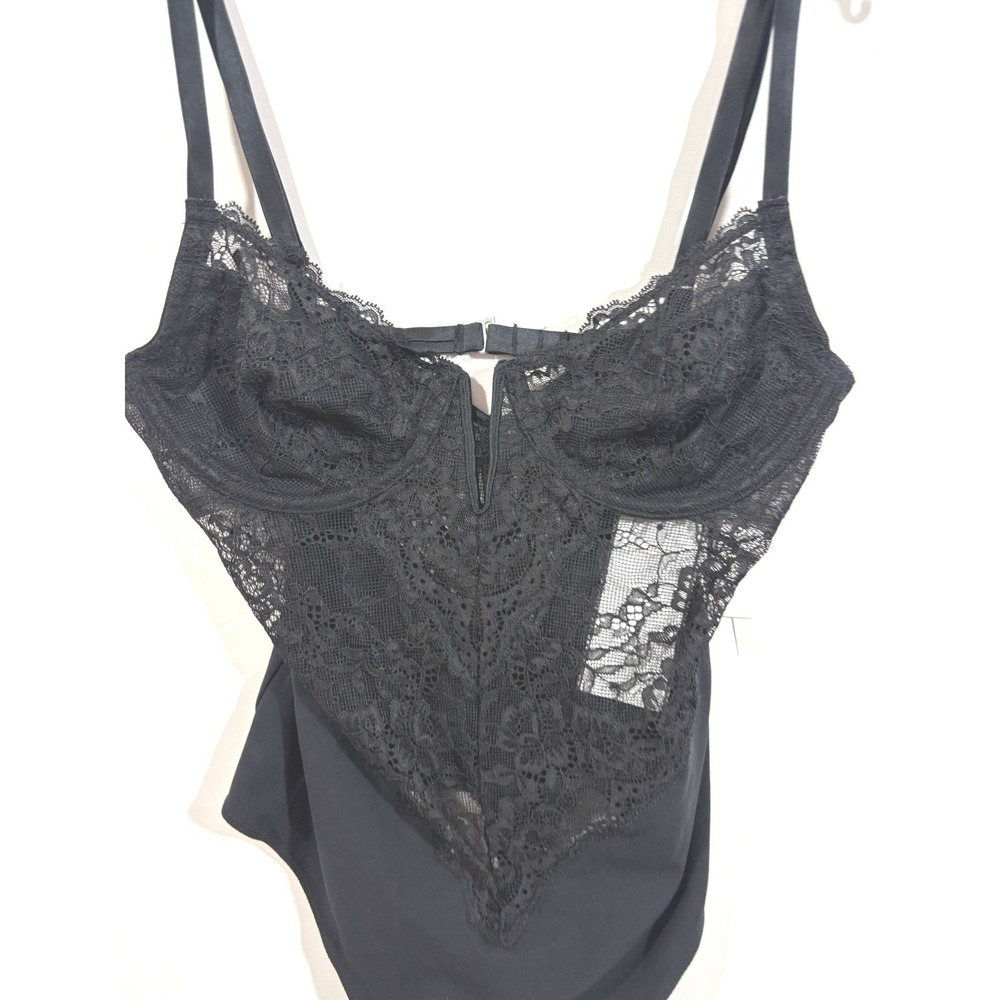 Fleur du Mal Bianca $198 Lace Bodysuit Black Small S - Picture 6 of 8